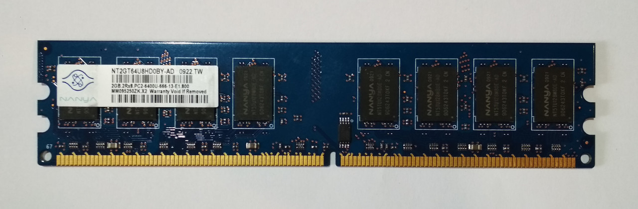 2GB DDR2 800MHz PC2 6400U Nanya 2Rx8 RAM Оперативна пам'ять, фото 1