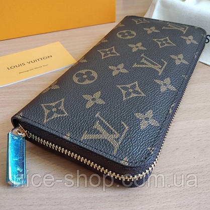 Гаманець шкіряний Louis Vuitton монограм на блискавці, фото 3