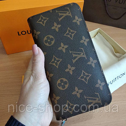 Гаманець шкіряний Louis Vuitton монограм на блискавці, фото 4