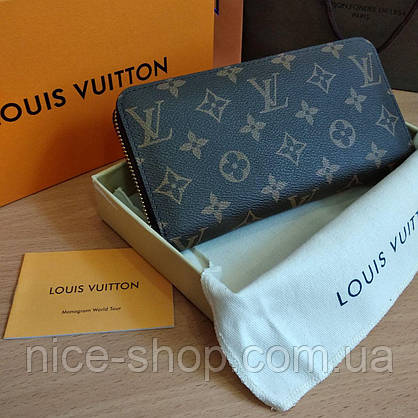 Гаманець шкіряний Louis Vuitton монограм на блискавці, фото 5