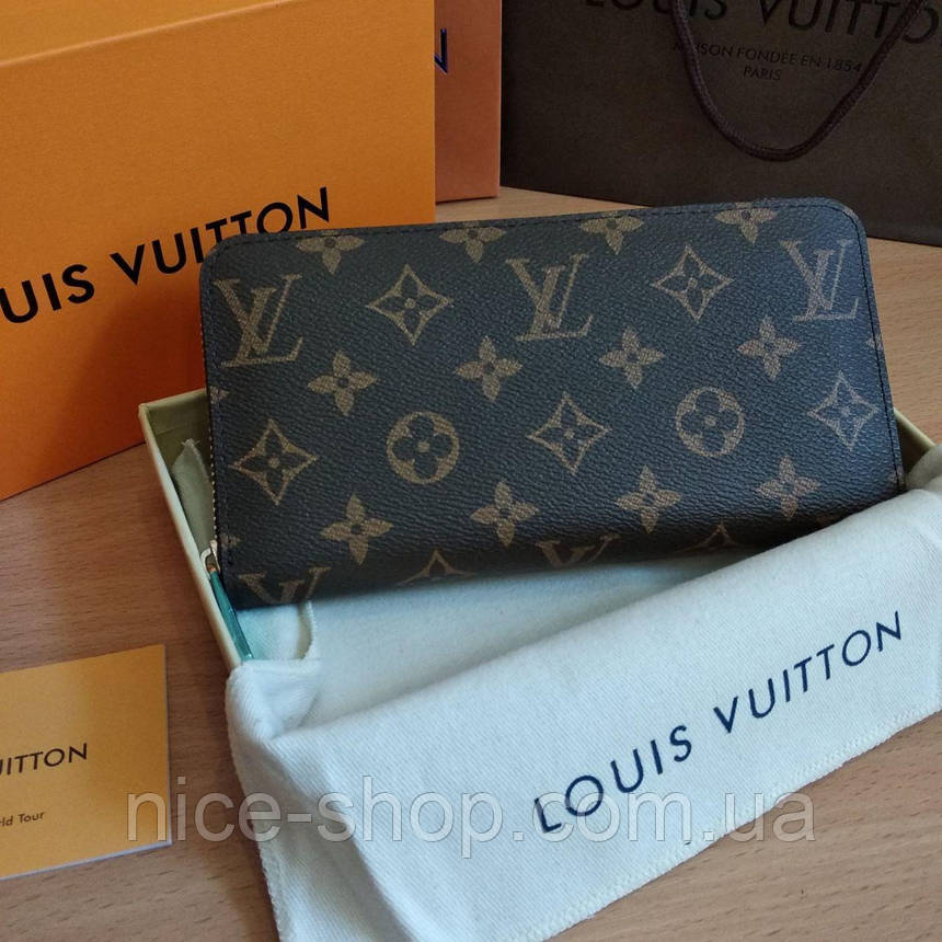 Гаманець шкіряний Louis Vuitton монограм на блискавці, фото 1