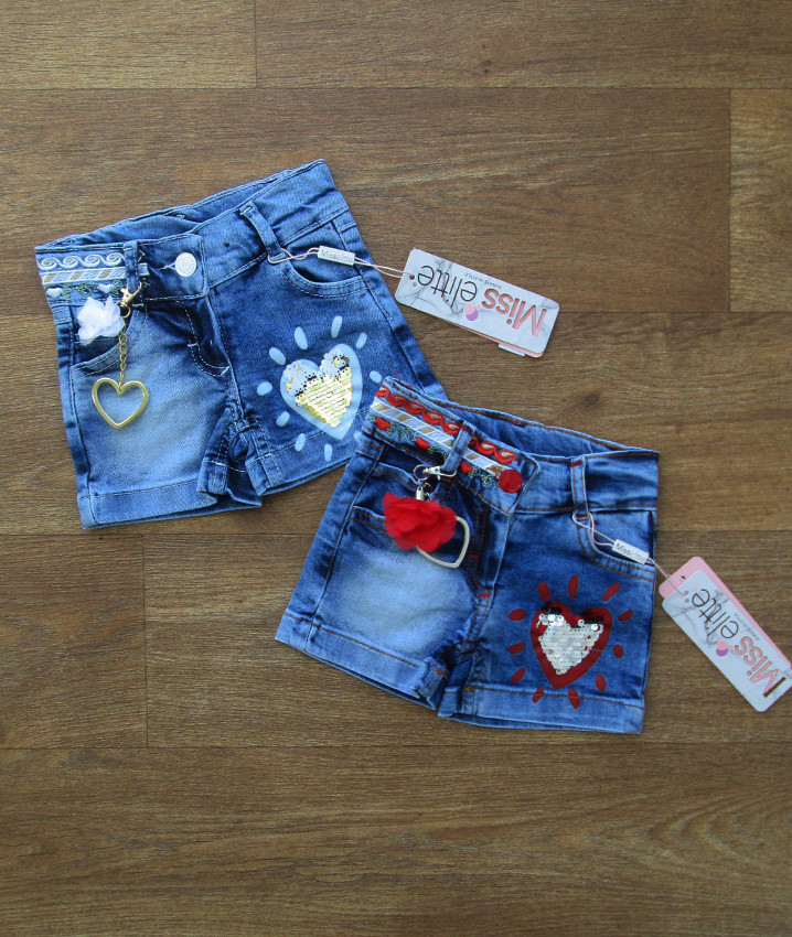 Шорти джинсові для дівчинки турецькі, дитячий одяг Туреччина, інтернет магазин дитячого одягу, джинс 4 роки