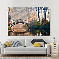 Модульна картина IDEAPRINT "Пейзаж з мостом у парку"