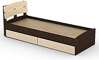 Кровать с односпальная 2 ящиками Модерн-80 КОМПАНИТ Венге комби (213.2х85.2х80 см)