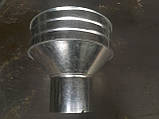 Воронка водостічна Ф 130мм, оцинков.метал 0,5 мм, добірні елементи для даху, фото 2