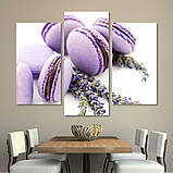 Модульна картина IDEAPRINT "Бузкові макаруни". Натюрморт, фото 3