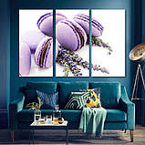 Модульна картина IDEAPRINT "Бузкові макаруни". Натюрморт, фото 2