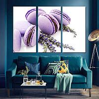 Модульна картина IDEAPRINT "Бузкові макаруни". Натюрморт 3, 90, 60