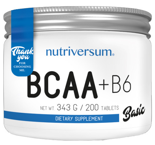 Амінокислоти Nutriversum — BCAA + B6 Basic (200 таблеток)