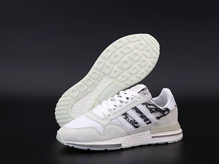 Чоловічі кросівки Adidas ZX 500. White Grey. ТОП Репліка ААА класу., фото 2