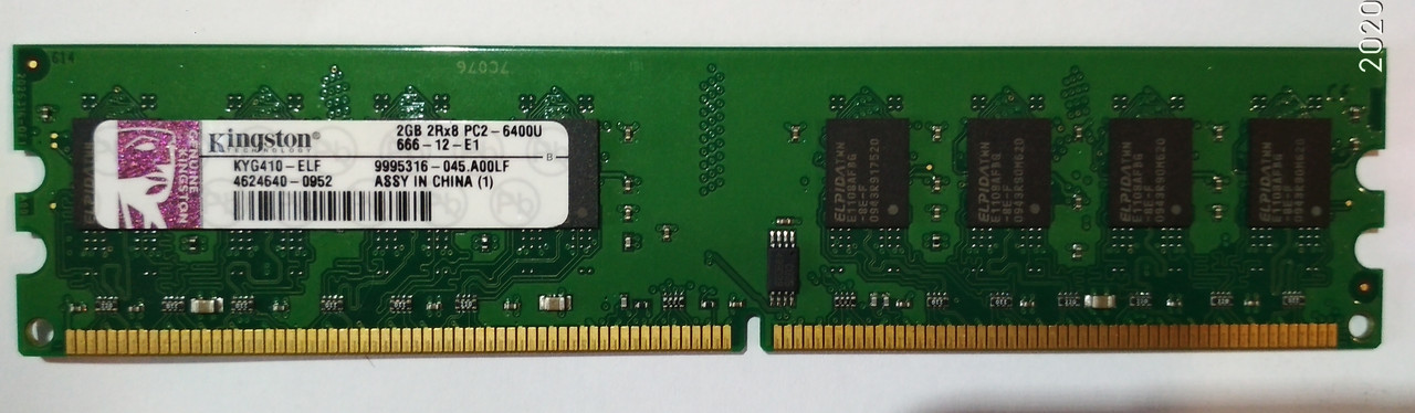 2GB DDR2 800MHz PC2 6400U Kingston 2Rx8 RAM Оперативна пам'ять