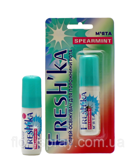 СПРЕЙ-ОСВІЖУВАЧ ДИХАННЯ ДЛЯ ГІГІЄНИ ПОРОЖНИНИ РОТА "FRESH'KA" SPEARMINT, М'ЯТА 15мл, блістер №1
