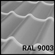 Металочерепиця Rauni RAL 9006 (срібляста) PE 0,45 Standart, фото 3