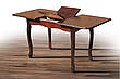Стіл дерев'яний розкладний для маленької кухні Лідер Мікс меблі, колір темний горіх / венге-шоколад, фото 4