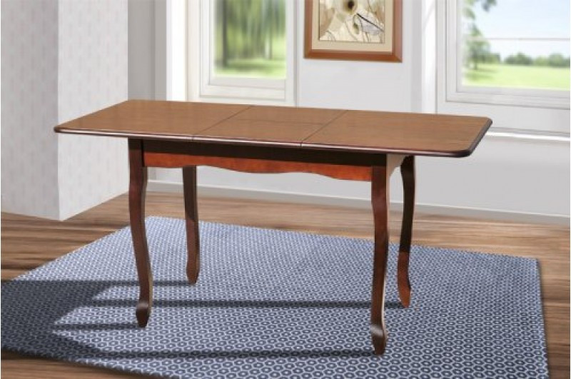 Стіл дерев'яний розкладний для маленької кухні Лідер Мікс меблі, колір темний горіх