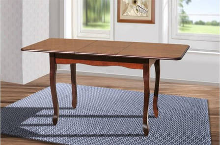 Стіл дерев'яний розкладний для маленької кухні Лідер Мікс меблі, колір темний горіх, фото 1