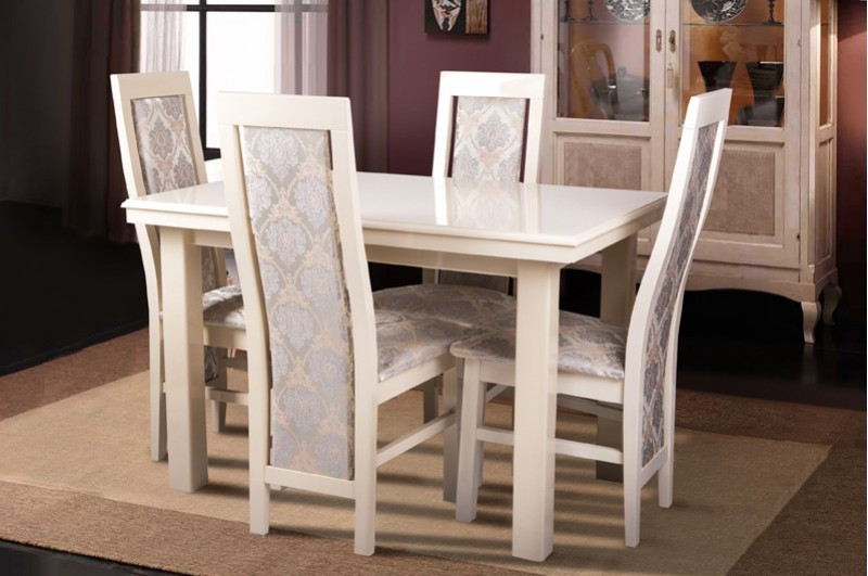 Стіл обідній розкладний  Європа Мікс меблі, колір слонова кістка