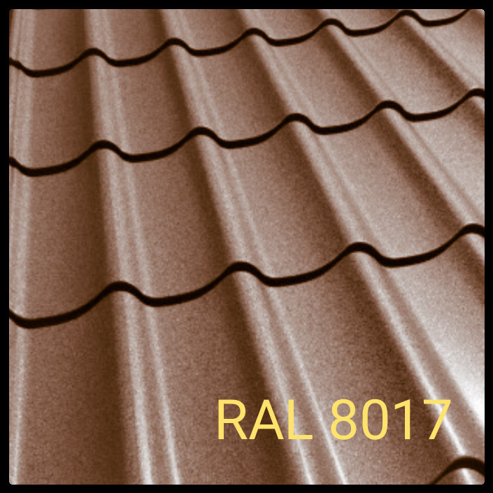 Металочерепиця Rauni RAL 8017 (коричнева) MAT 0,45 Standart