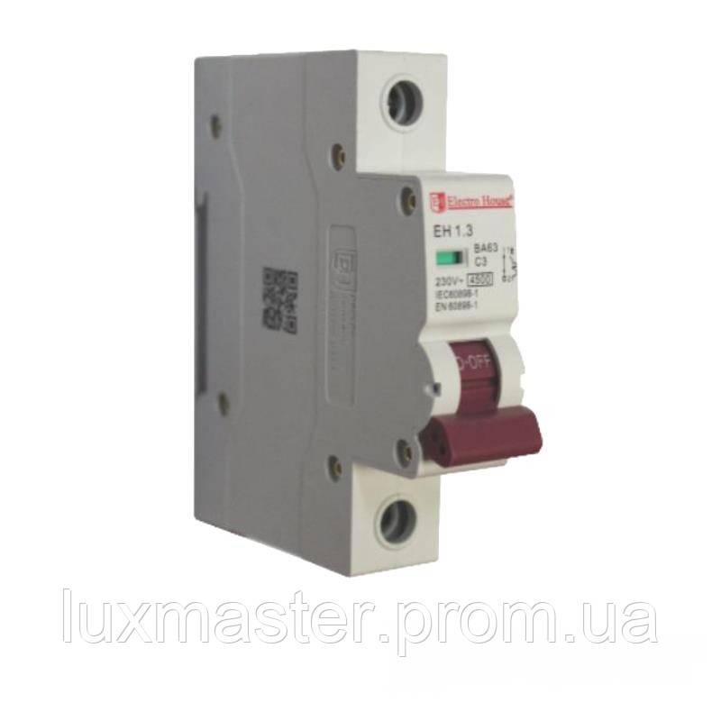 ElectroHouse Автоматичний вимикач 1P 3A 4,5 kA 230-400V IP20