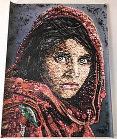 Картини на полотні, друк портрет панно дизайнерське Афганська Мона Ліза Шарбат Гула 70 см х 90 см