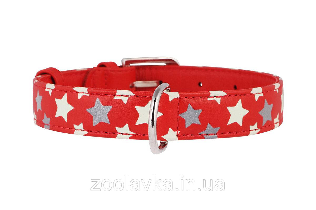 Нашийник Collar Glamour з візерунком Зірочка Світний L 46-60 см, 35 мм