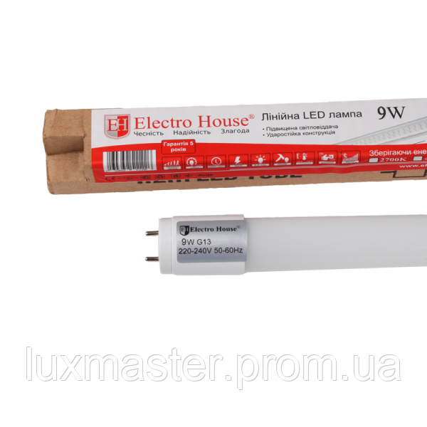 ElectroHouse LED-лампа T8 60 см 6500K / 9W / 810 Lm /210°