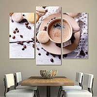 Модульна картина IDEAPRINT "Кавові макаруни". Натюрморт 3, 90, 70