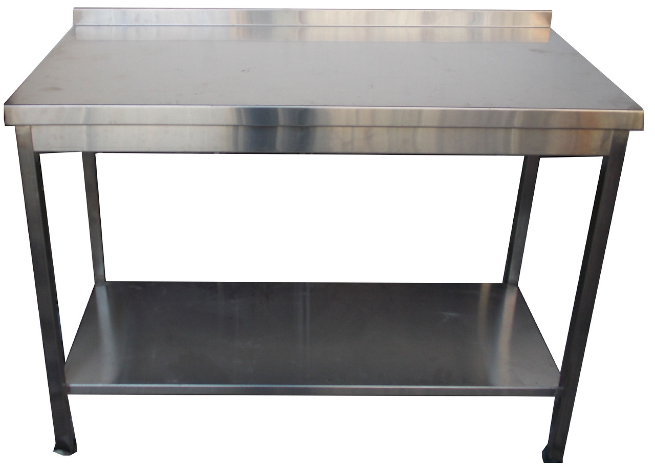 Виробничий стіл з нержавіючої сталі з нижньою полицею 800, 600, AISI 430