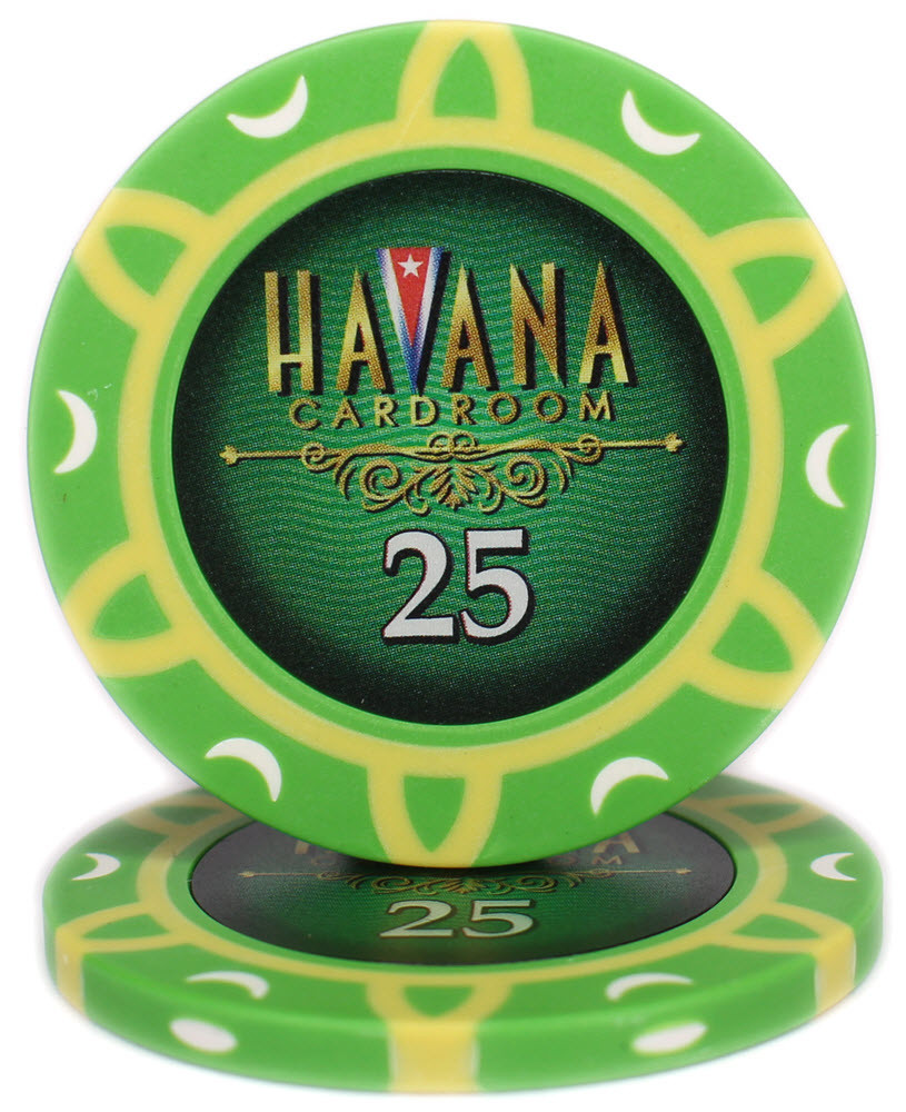 Фішка "Havana" 14 грамів, цінова "25", зелена