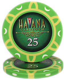 Фішка "Havana" 14 грамів, цінова "25", зелена