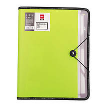 Папка-портфель Deli 38965W микс А4, 7 отделений, блокнот, на резинке, фото 3