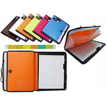 Папка-портфель Deli 38965W микс А4, 7 отделений, блокнот, на резинке, фото 5