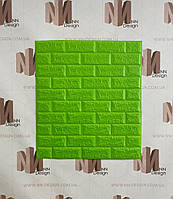 Декоративна стінова 3D панель самоклейка під цеглу зелена 77*70 см 5 мм NNDesign