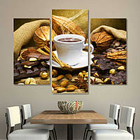 Модульная картина IDEAPRINT "Кофе и шоколад".  Натюрморт 3, 90, 70