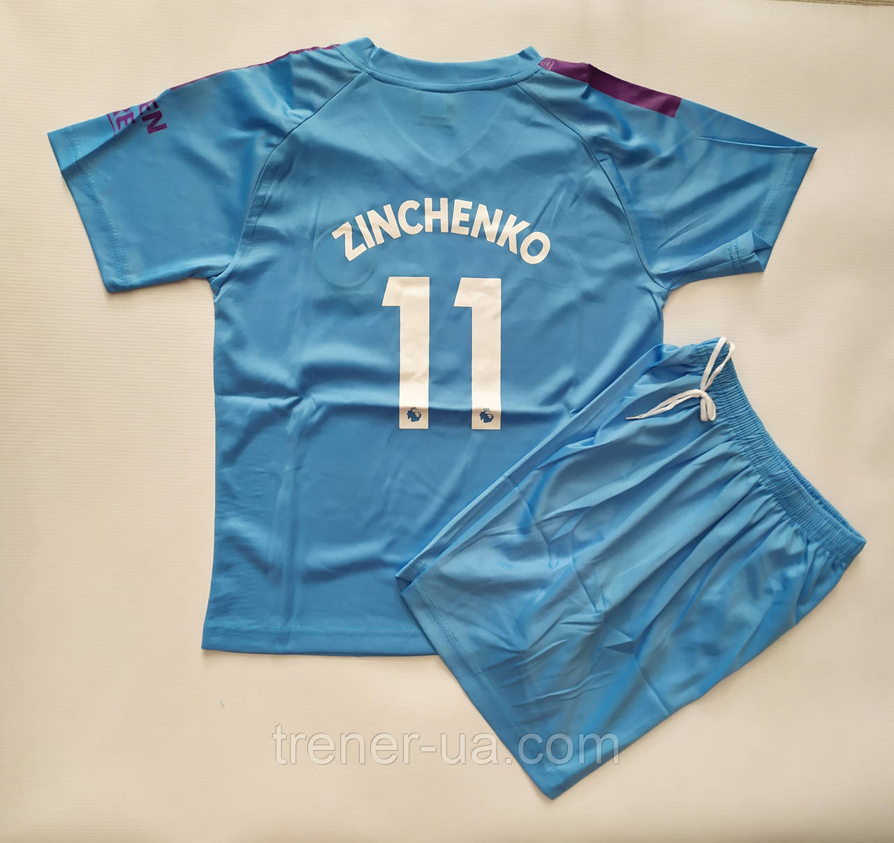 Футбольна форма дитяча Manchester Citi Zinchenko 2020 блакитна з фіолетовим