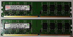 Комплект на 4 GB (2x2GB) DDR2 RAM PC2 6400U 800 Hynix (Intel/AMD) Оперативна пам'ять