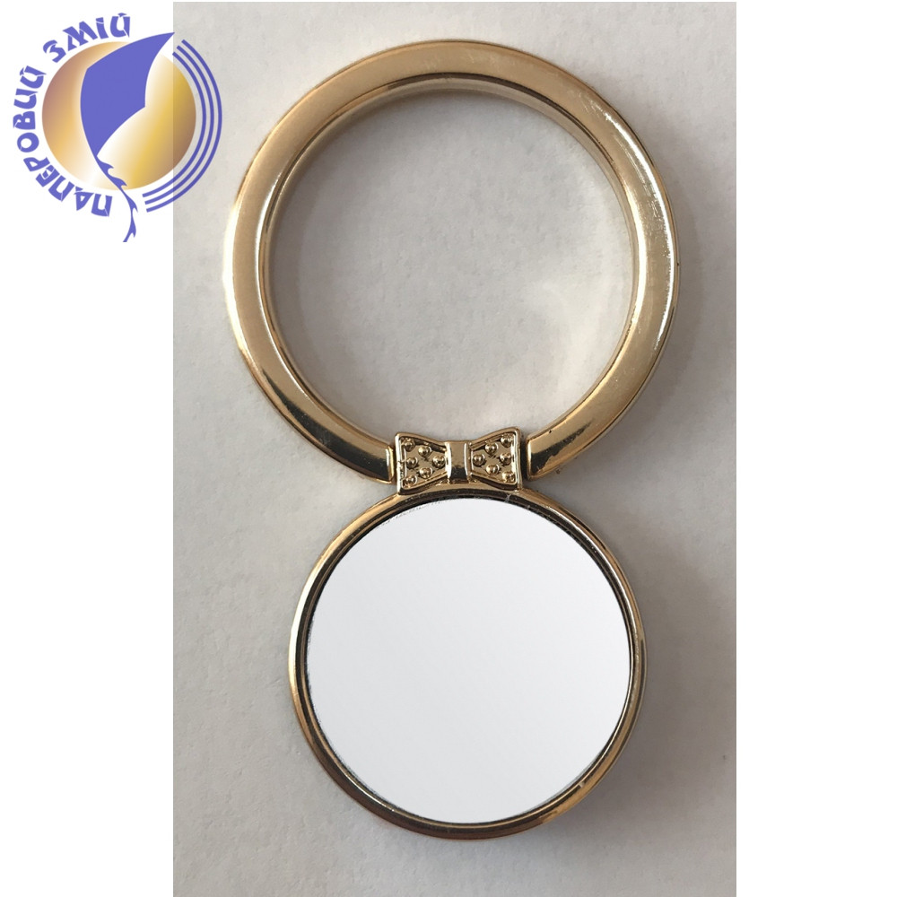 Каблучка тримач самоклеюча для телефону у формі кола з метеликом, світле золото, фото 1