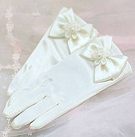 Перчатки для невесты кремовые