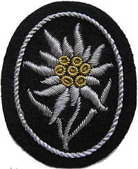 Нарукавна нашивка офіцера горнострелкових дивірій СС Waffen SS officers Edelweiss/sleeve.