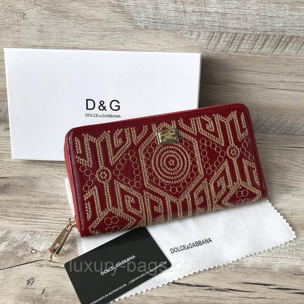 Жіночий шкіряний гаманець із вишивкою Dolce&Gabbana
