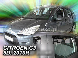 Дефлектори вікон (вітровики) Citroen C3 2009-2017 4D 4шт (Heko)