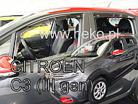 Дефлекторы окон (ветровики) Citroen C3 2017-> 4D 4шт (Heko)