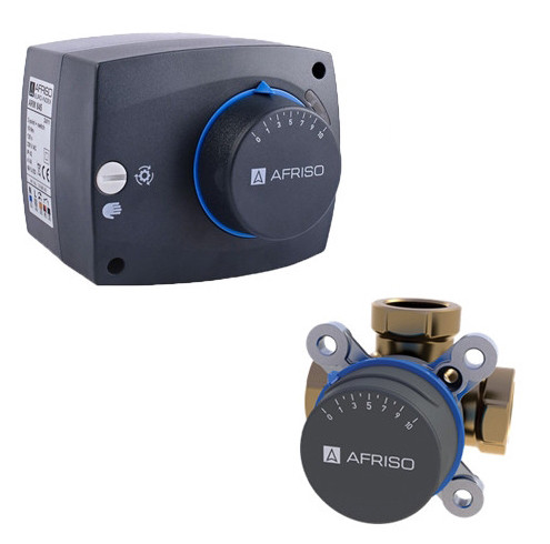 Комплект триходовий клапан Afriso ARV 385 + електропривод ARM 343, фото 1