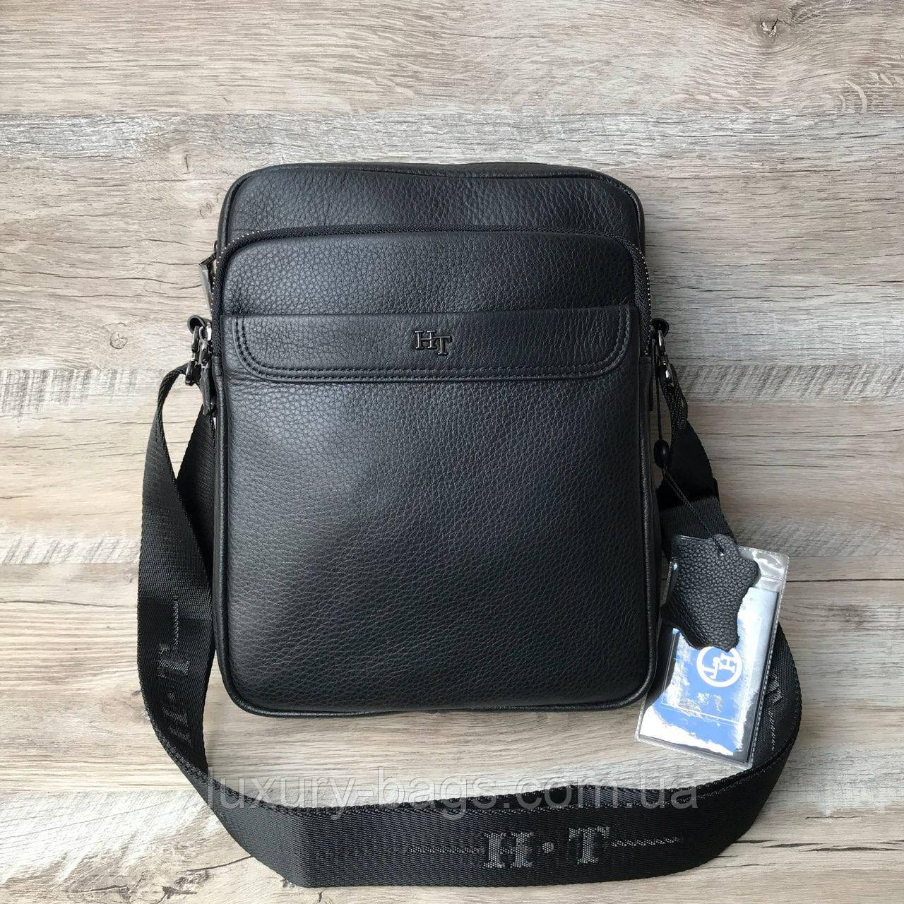 Чоловіча шкіряна сумка через плече H.T leather