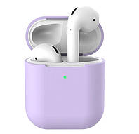 Чехлы для Apple AirPods беспроводные наушники CASPTM силиконовый Сиреневый