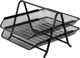 Лоток для паперу горизонтальний, Axent металева сітка 2-ярусний 2121-01A