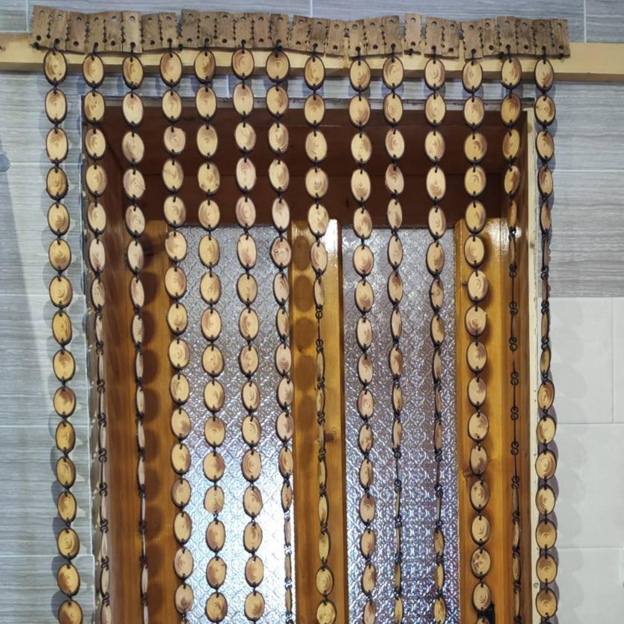 Штори з дерева "Зруб" темні, фото 1