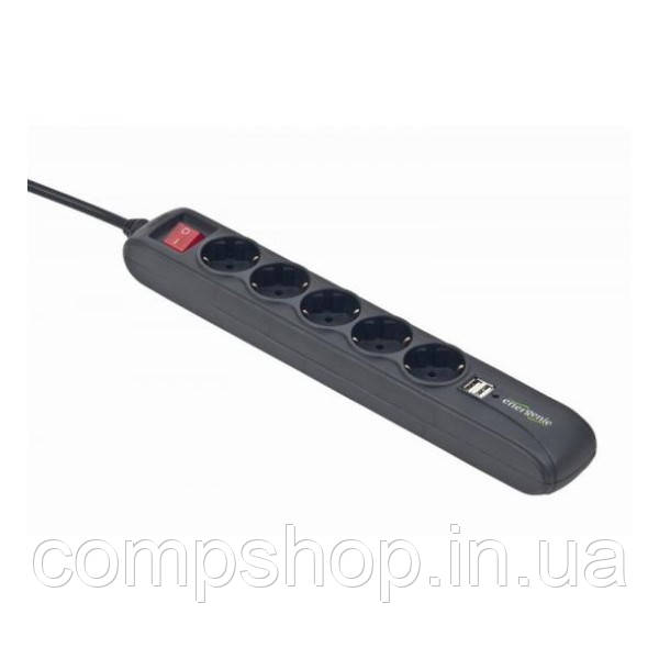 Мережевий фільтр EnerGenie SPG5-U2-5 1.5м Black, фото 1