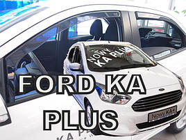 Дефлектори вікон (вітровики) Ford Ka Plus 5D 2014+ (вставні, 4 шт.) (HEKO)