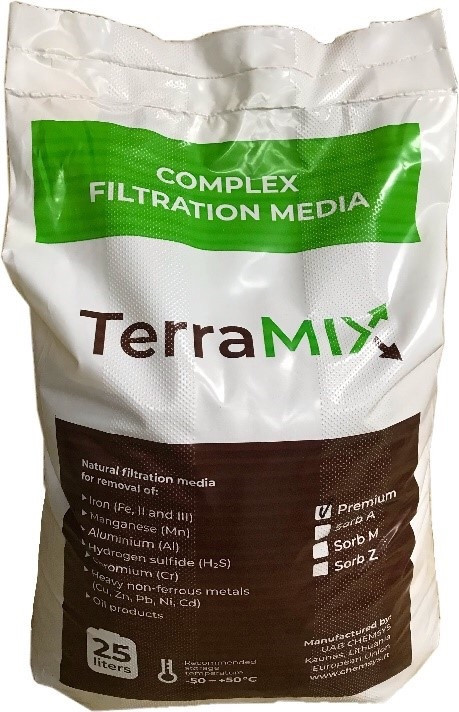 TerraMIX Premium — засипка для видалення заліза та марганцю, 25 літрів / 11,75 кг